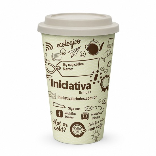 Copo com Tampa para Café 550ml In Mold Label Personalizado