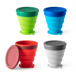 Copo de Viagem Retrátil 240ml em Silicone Personalizado