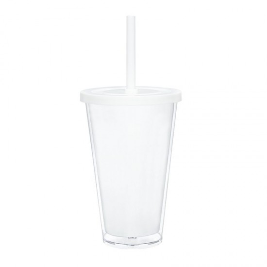 Copo Duplo 500ml com Tampa e Canudo Personalizado
