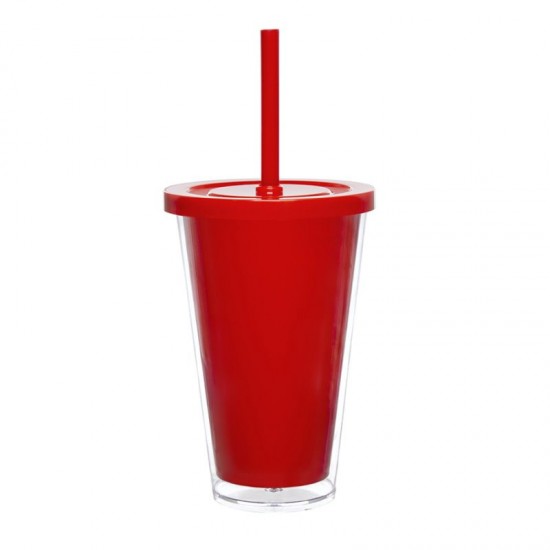 Copo Duplo 500ml com Tampa e Canudo Personalizado