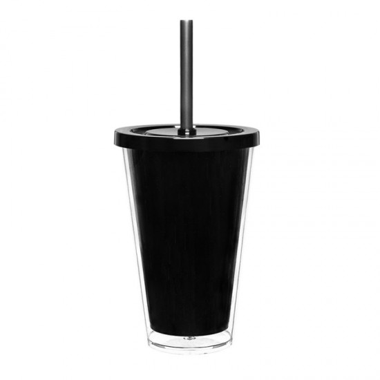 Copo Duplo 500ml com Tampa e Canudo Personalizado