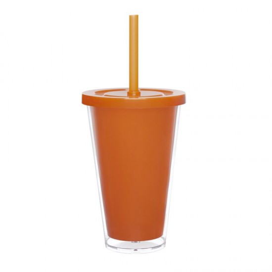 Copo Duplo 500ml com Tampa e Canudo Personalizado