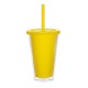 Copo Duplo 500ml com Tampa e Canudo Personalizado