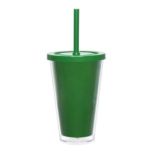 Copo Duplo 500ml com Tampa e Canudo Personalizado