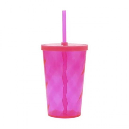Copo Plástico Com Canudo 550ml Personalizado
