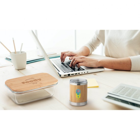 Copo Térmico Revestido de Bambu Personalizado