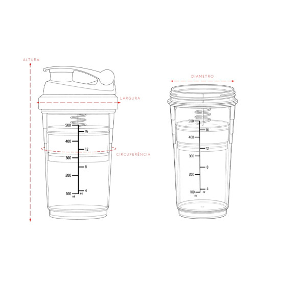 Coqueteleira Plástica 600ml Personalizada