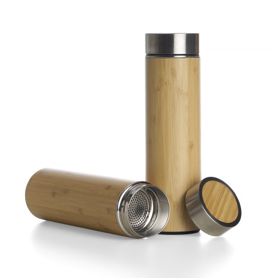 Garrafa Bambu Térmica 500 ml com Infusor Personalizada