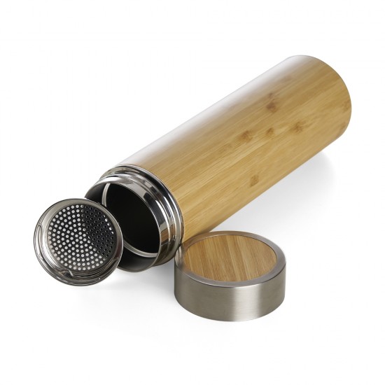 Garrafa Bambu Térmica 500 ml com Infusor Personalizada