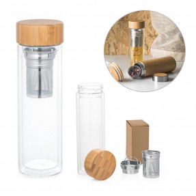 Garrafa de Vidro com Infusores 490 ml Personalizada