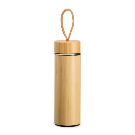 Garrafa Térmica Bambu 400ml com Infusor Personalizada