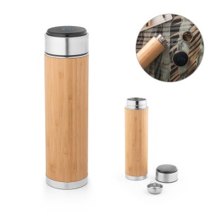 Garrafa Térmica Bambu com Termómetro Digital 430ml Personalizada