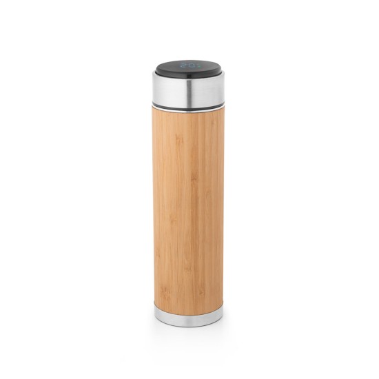 Garrafa Térmica Bambu com Termómetro Digital 430ml Personalizada