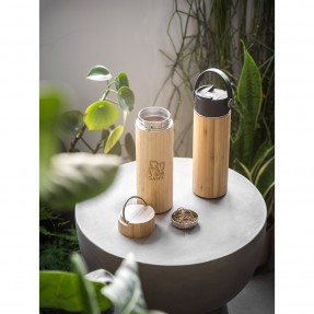 Garrafa Térmica Revestida em Bambu 440ml Personalizada