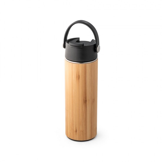 Garrafa Térmica Revestida em Bambu 440ml Personalizada