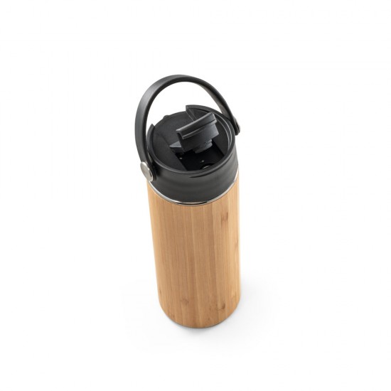 Garrafa Térmica Revestida em Bambu 440ml Personalizada