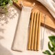 Kit Canudos de Bambu com Escova de Limpeza Personalizado