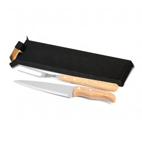 Kit Churrasco com 2 Peças Personalizado Cabo de Madeira