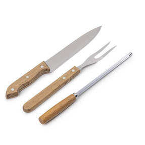 Kit churrasco com Garfo, Chaira e Faca Personalizado
