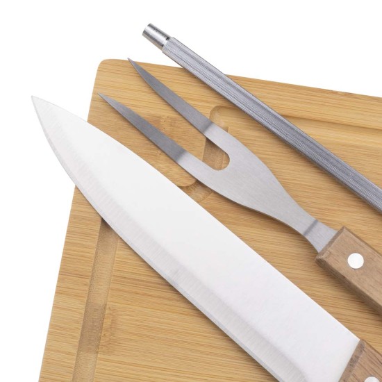 Kit churrasco com Garfo, Chaira e Faca Personalizado