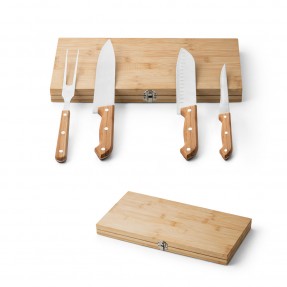 Kit Churrasco em Caixa de Bambu Personalizado