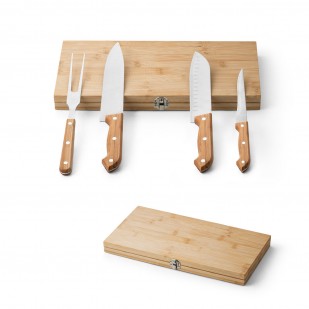 Kit Churrasco em Caixa de Bambu Personalizado