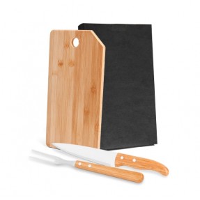 Kit Churrasco Personalizado Com Tábua de Bambu