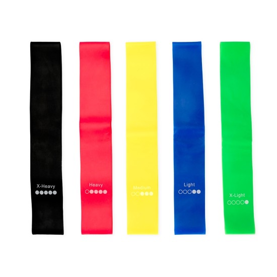 Kit Elásticos para Exercícios com 5 peças com Estojo Personalizado