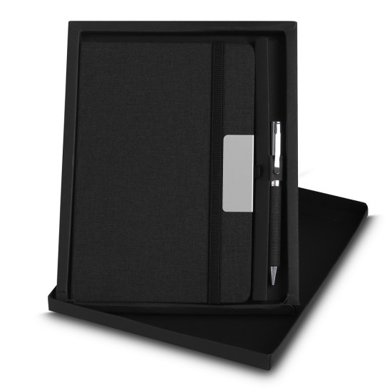 Kit Escritório Capa em RPET e Caneta Metalica Personalizado