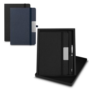 Kit Escritório Capa em RPET e Caneta Metalica Personalizado