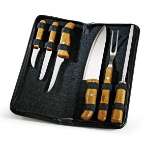 Kit facas, garfo e chaira com estojo Personalizado