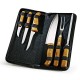 Kit facas, garfo e chaira com estojo Personalizado