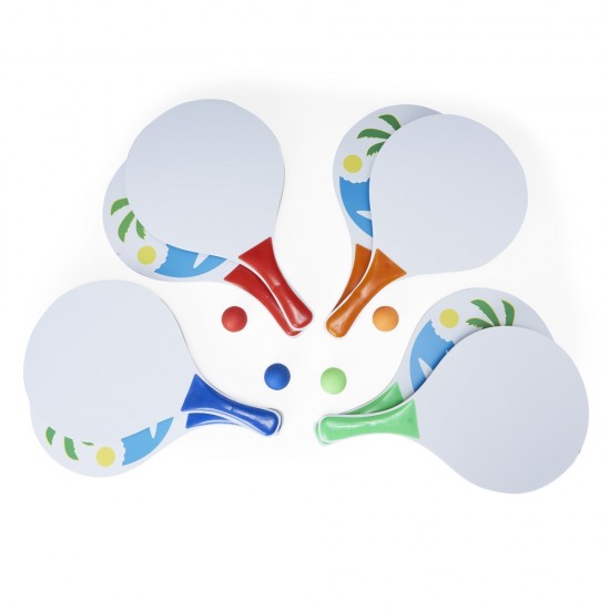 Kit Frescobol com 2 Raquetes e Bolinha Personalizada