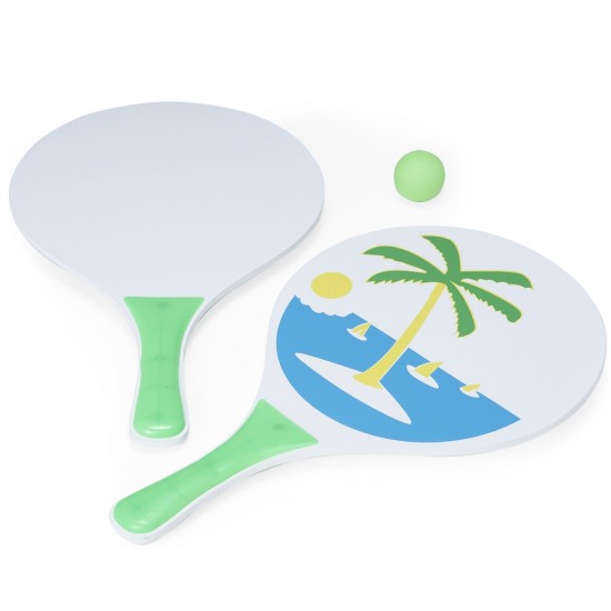 Kit Frescobol com 2 Raquetes e Bolinha Personalizada