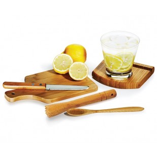 Kit Para Caipirinha Em Bambu 6 Peças Personalizado