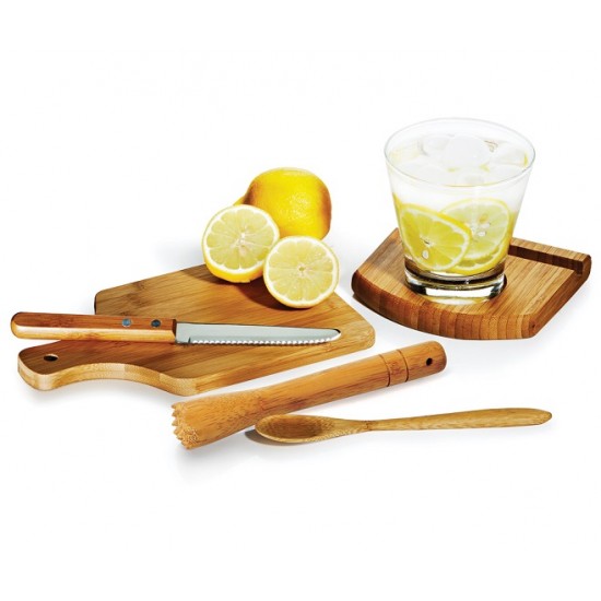 Kit Para Caipirinha Em Bambu 6 Peças Personalizado