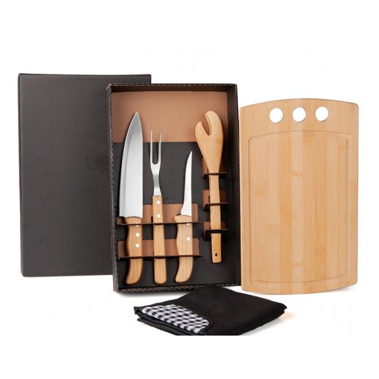 Kit para Churrasco Com Avental e Tábua Personalizada