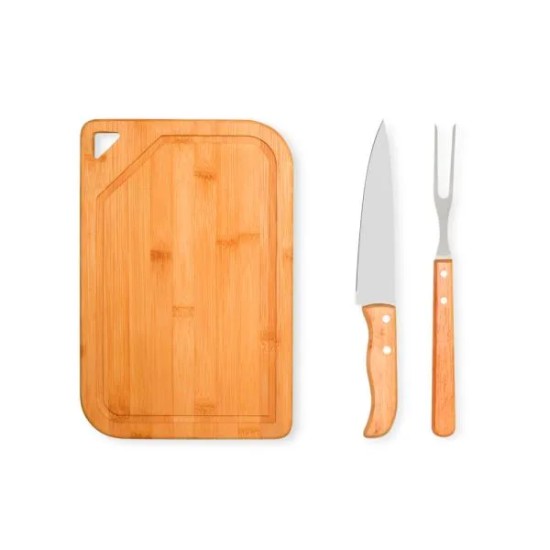 Kit para Churrasco em Bambu, inox e Madeira Personalizado