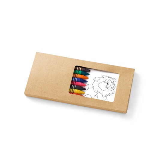 Kit para pintar Personalizado com 8 gizes de Cera e 8 Cartões para Pintar