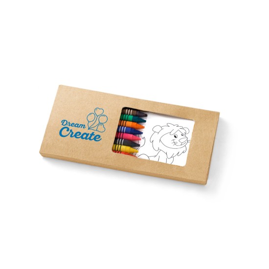 Kit para pintar Personalizado com 8 gizes de Cera e 8 Cartões para Pintar