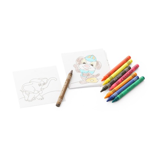 Kit para pintar Personalizado com 8 gizes de Cera e 8 Cartões para Pintar