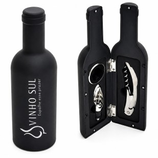 Kit para Vinho Formato de Garrafa Personalizado