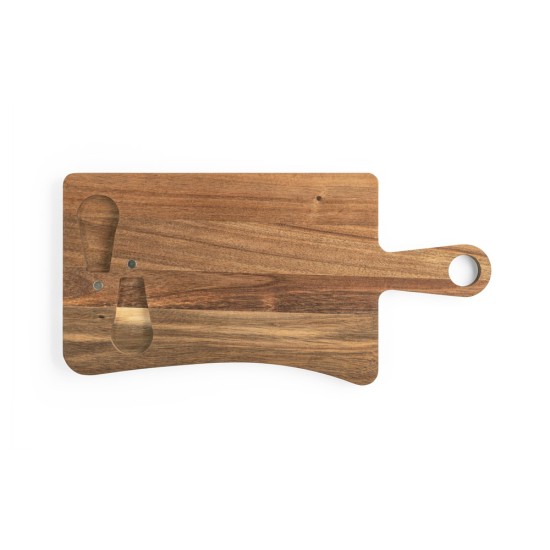 Tábua de Queijos em Madeira Personalizada com 2 Utensílios