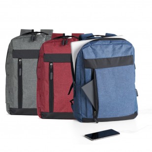 Mochila de Nylon para Notebook Com USB Personalizada