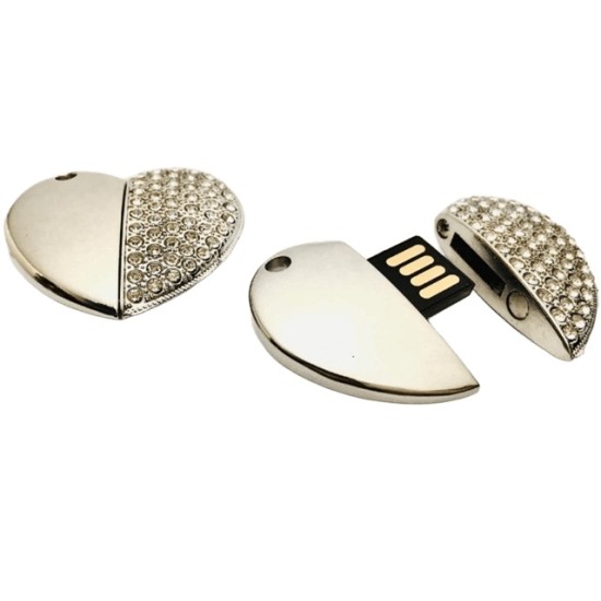 Pen Drive Coração Strass Personalizado