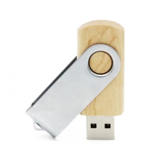 Pen Drive Madeira Giratório Ecológico Personalizado