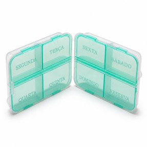 Porta Comprimidos Semanal 8 Divisórias Dobrável Personalizado