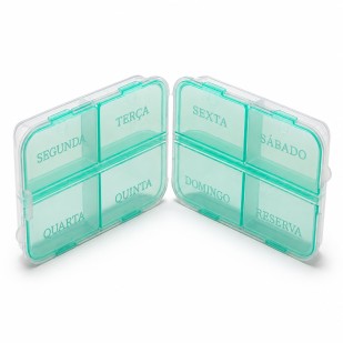 Porta Comprimidos Semanal 8 Divisórias Dobrável Personalizado