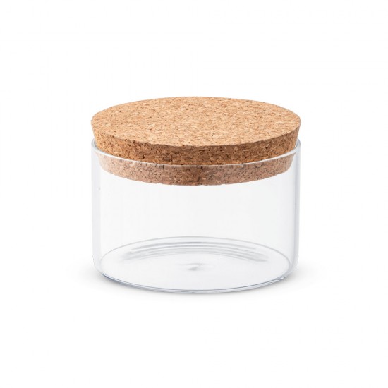 Pote de Vidro Ecológico 380ml com Tampa de Cortiça Personalizado