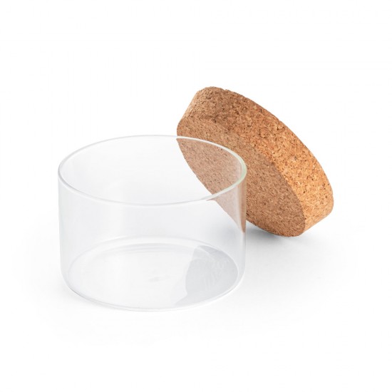Pote de Vidro Ecológico 380ml com Tampa de Cortiça Personalizado